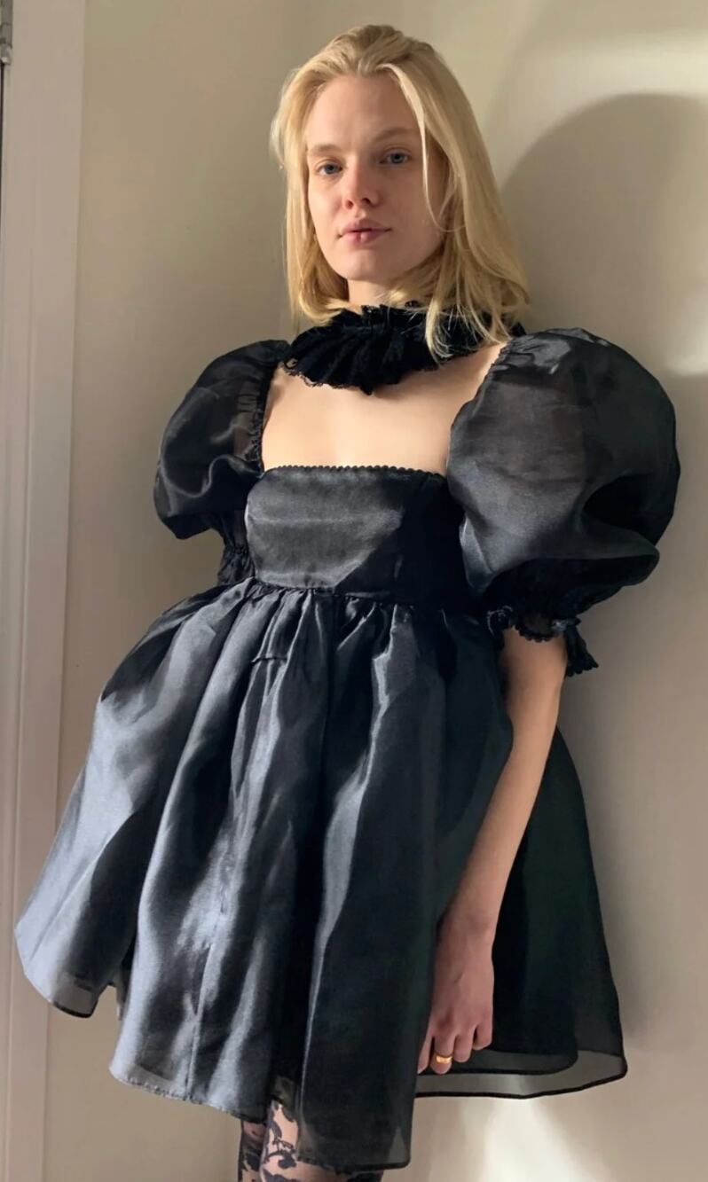 Selkie The Caviar Puff Dress in Black Size XS XSmall Babydoll Romantic